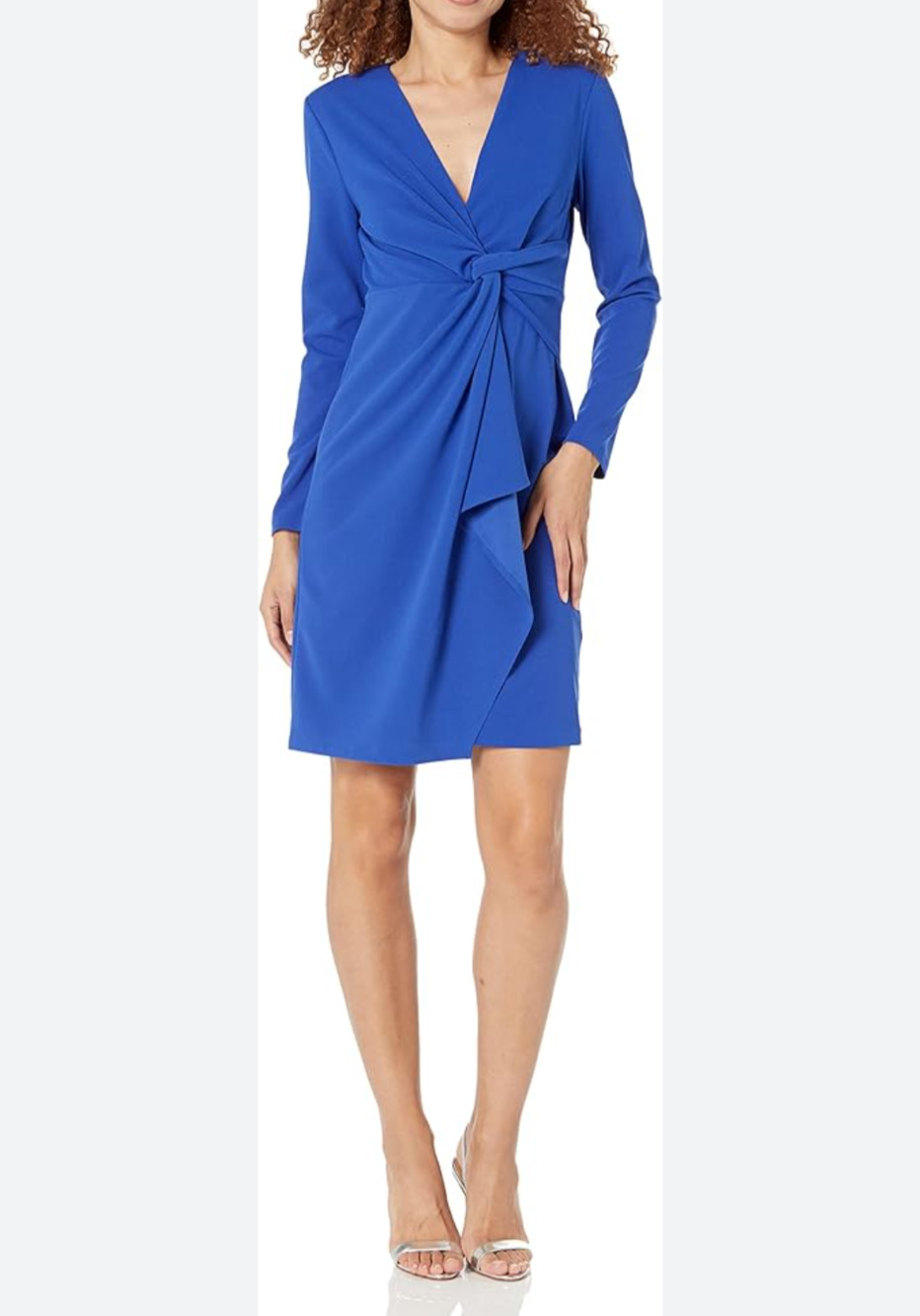 DKNY Women's Long Sleeve Scuba Crepe with Knot at Waist and Cascading US 10